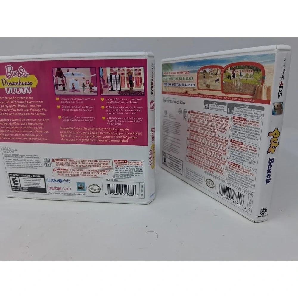 Lot 2~ Nintendo 3DS Games Petz Beach/Barbie Dreamhouse Party. CIB  Q